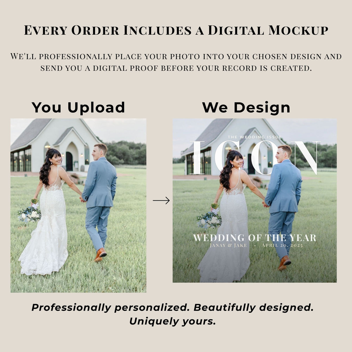 ICON Wedding Vinyl Record — Custom Wedding Vinyl Record Classic Black