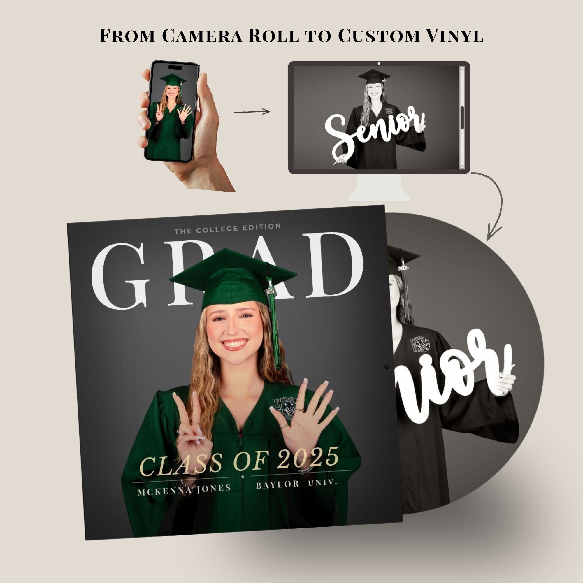 Graduation Picture Vinyl Record – Custom Graduation Picture Vinyl Record