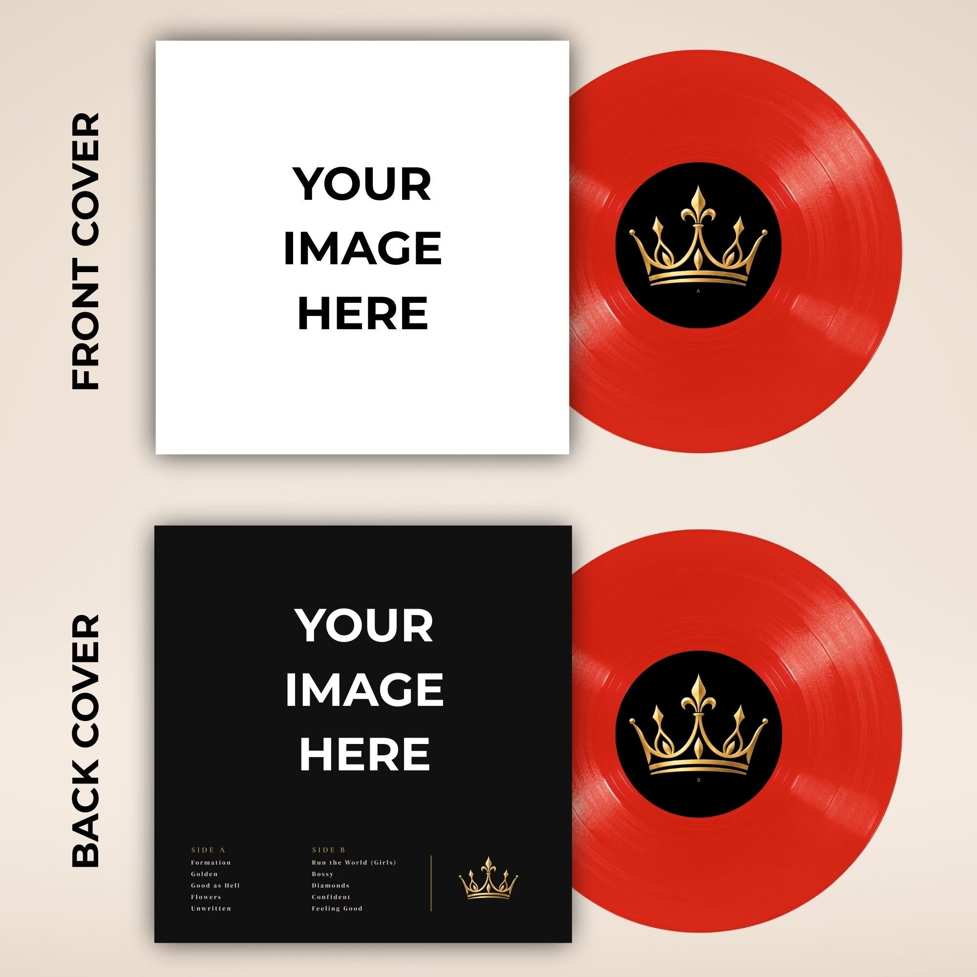 QUEEN Custom Color Vinyl Record – Create Your Own Record with Photos & Songs