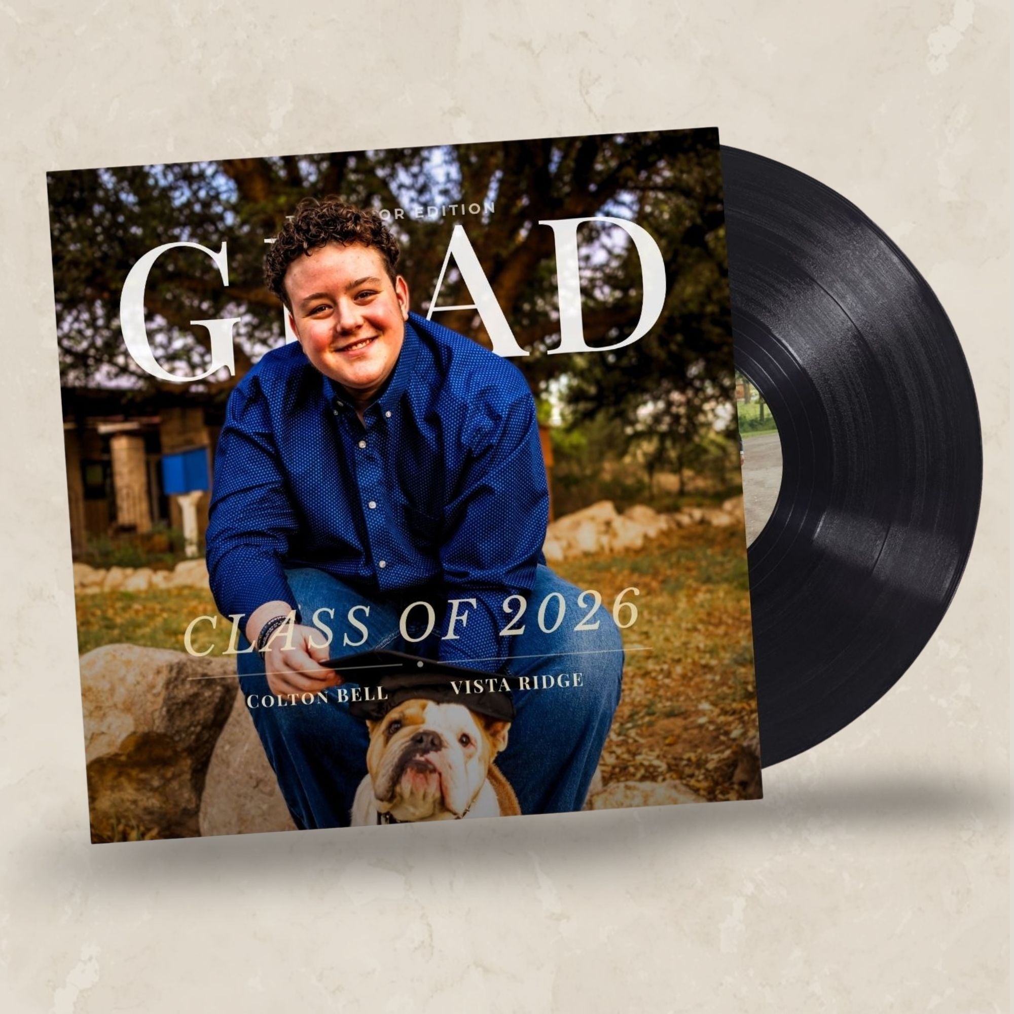 Graduation Vinyl Record – Custom Graduation Vinyl Record Classic Black & Clear