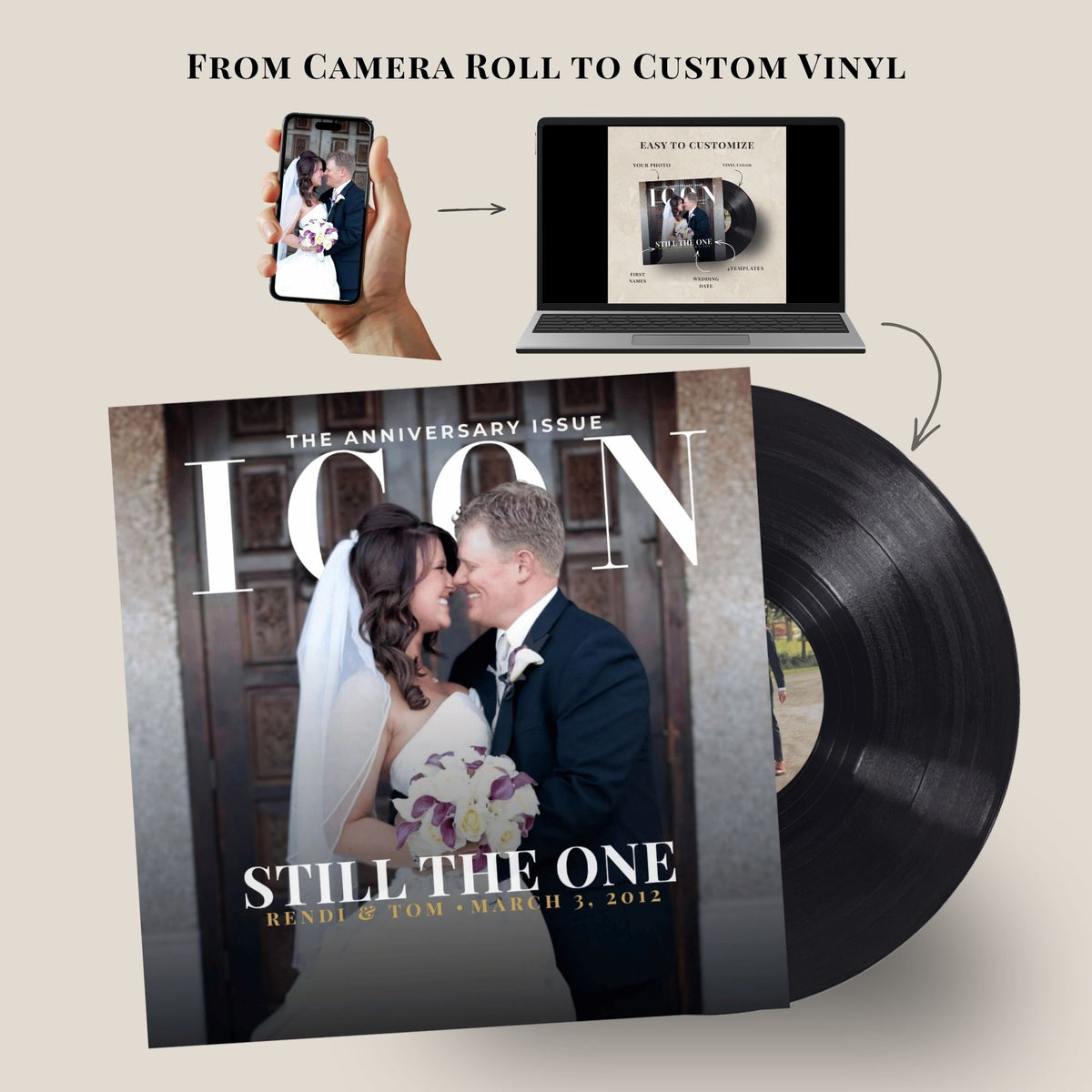 ICON Anniversary Vinyl Record — Custom Anniversary Vinyl Record Classic Black