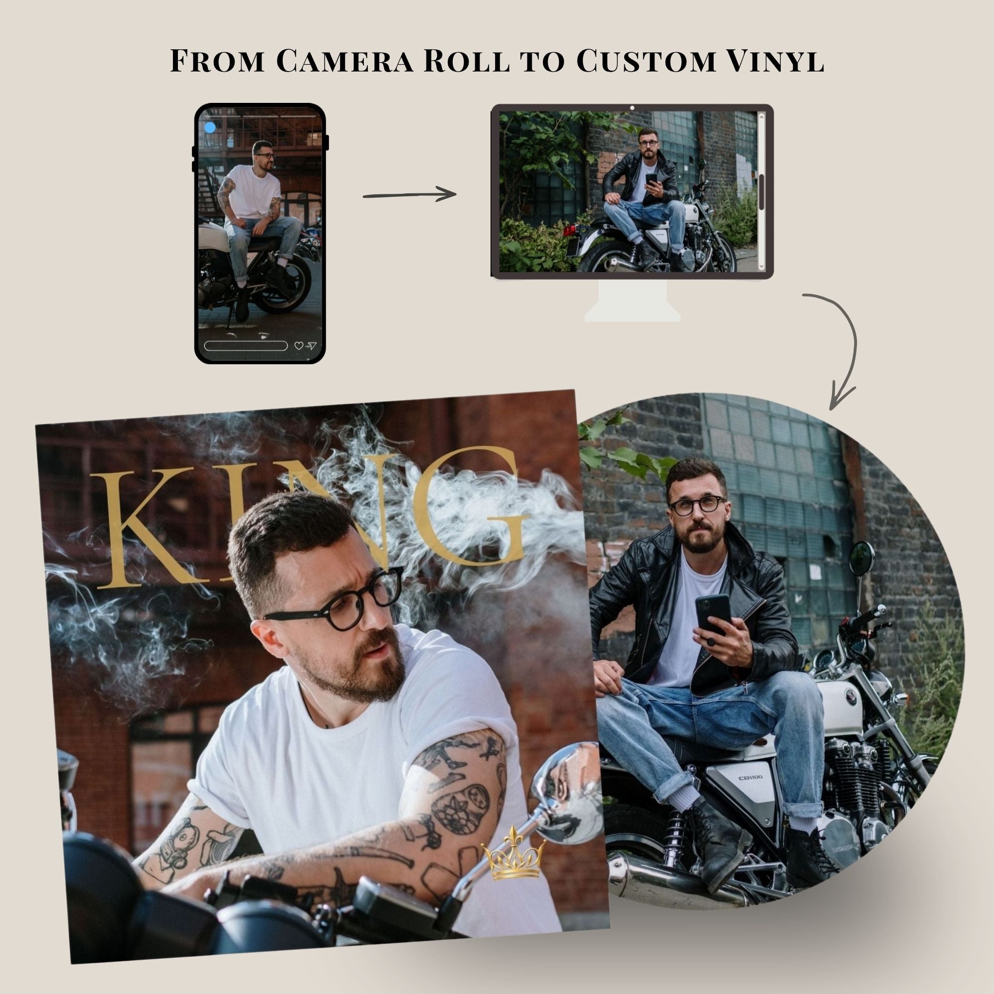 KING Picture Vinyl Record – Create Your Own Record with Photos & Songs
