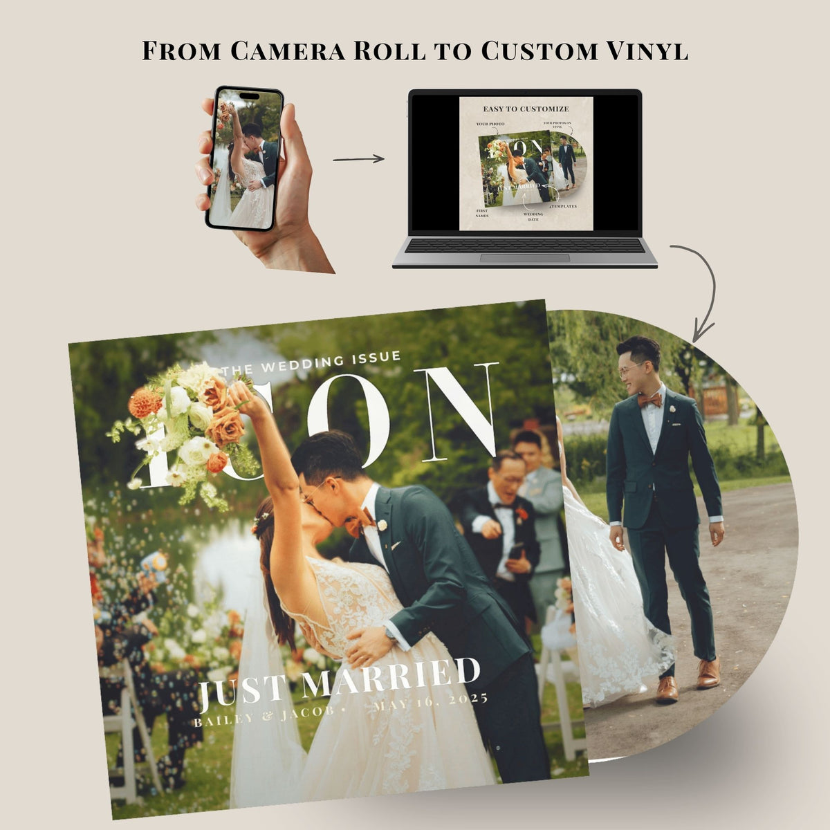 ICON Wedding Picture Vinyl Record — Custom Wedding Picture Vinyl Record