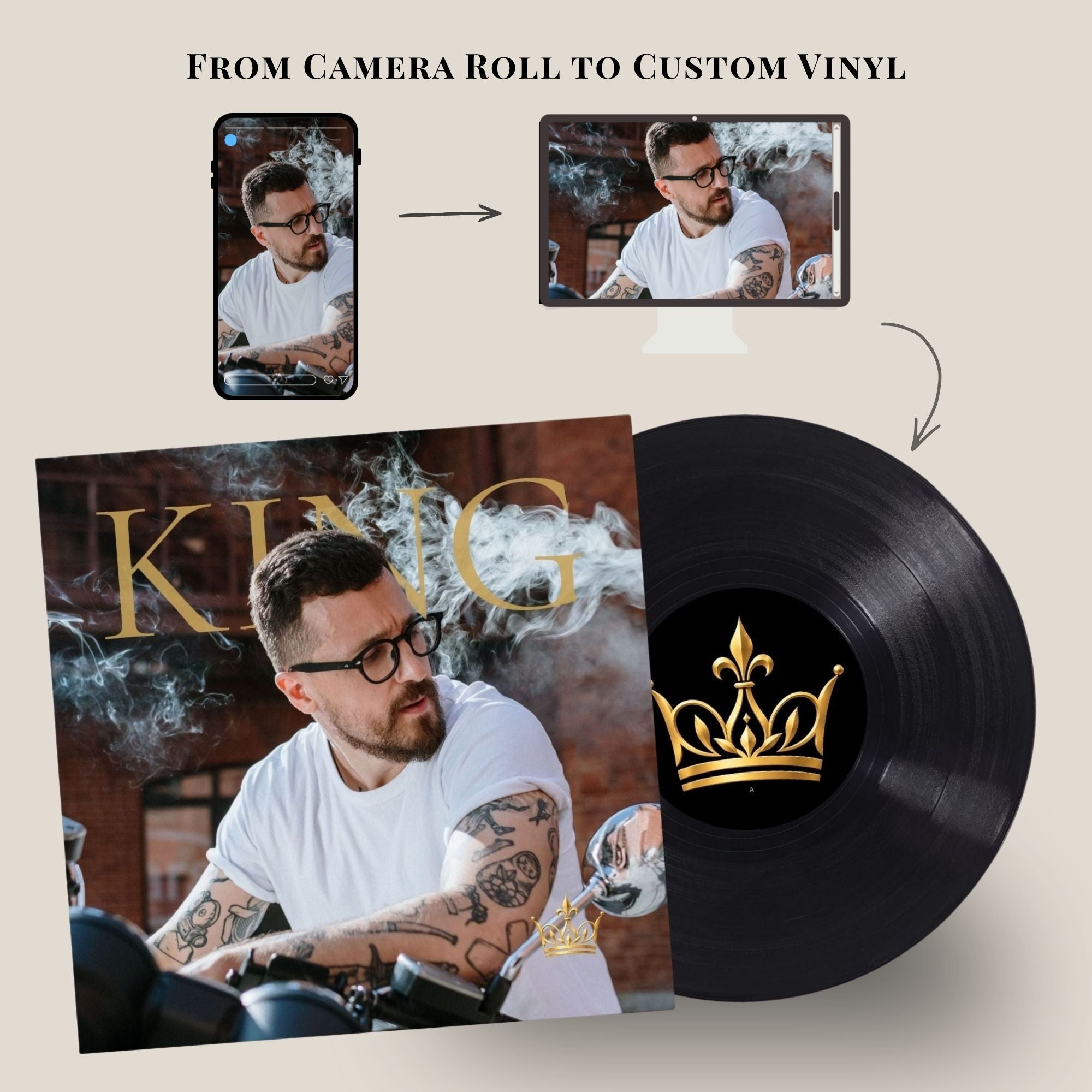 KING Custom Vinyl Record — Create Your Own Record with Photos & Songs