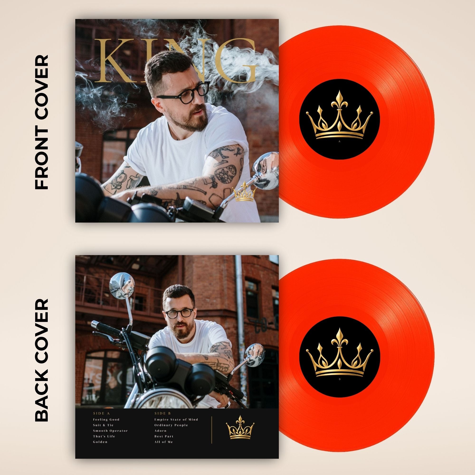 KING Custom Color Vinyl Record — Create Your Own Record with Photos & Songs