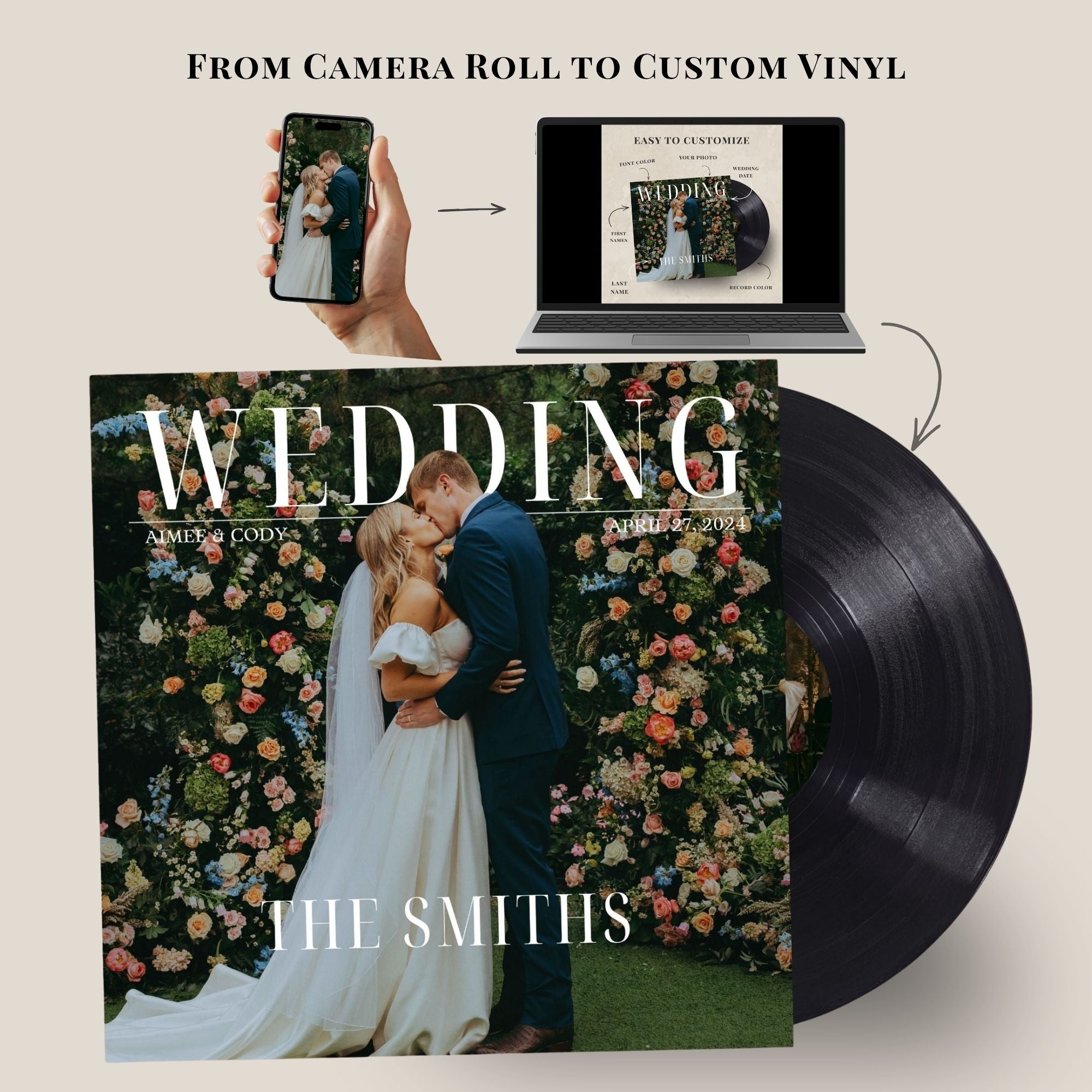Wedding Special Edition — Custom Wedding Vinyl Record Classic Black