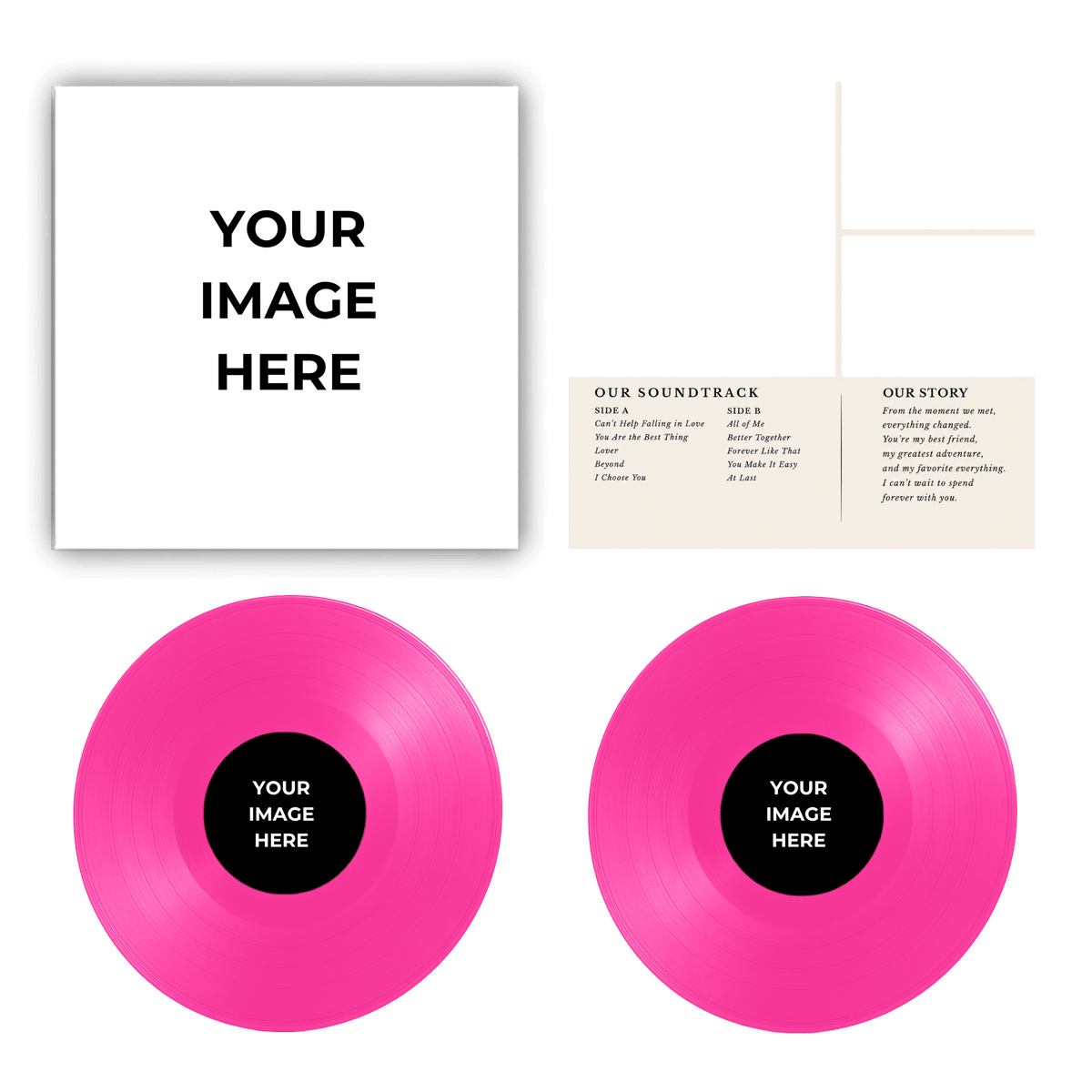 Personalized Engagement Color Vinyl Record — Custom Photos & Songs