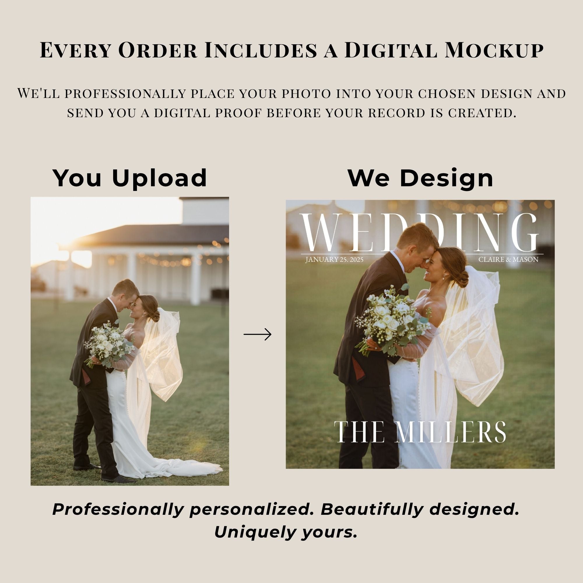 Wedding Special Edition — Custom Wedding Vinyl Record Classic Black