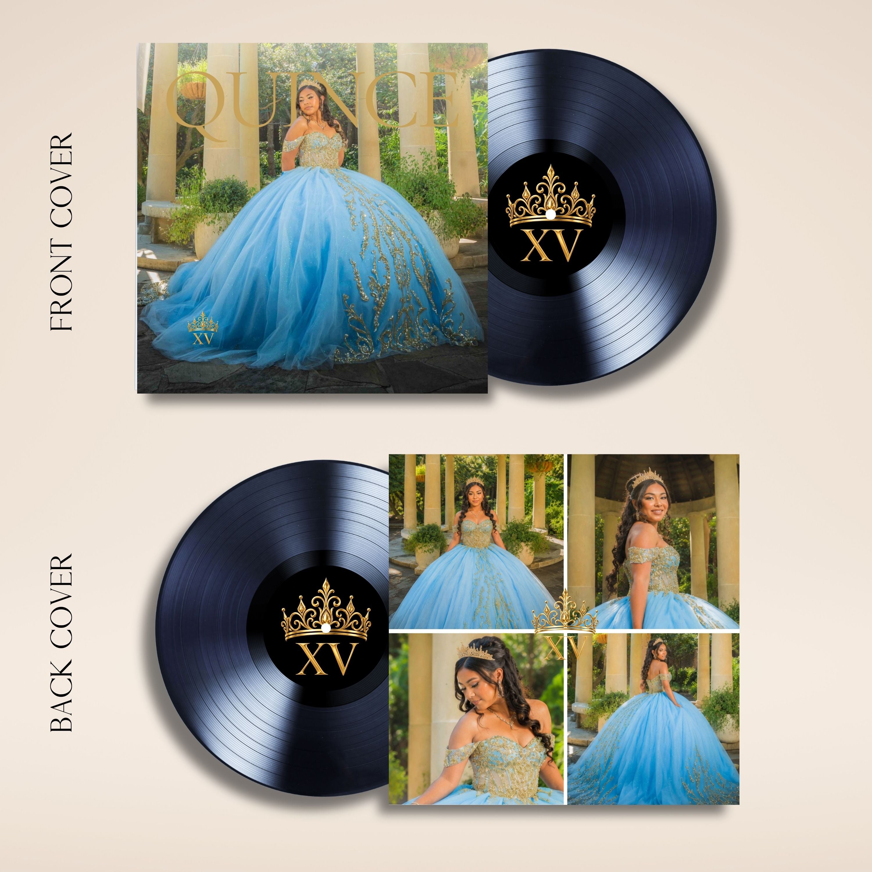 XV Quinceañera Black & Clear Vinyl Record | Personalized Vinyl